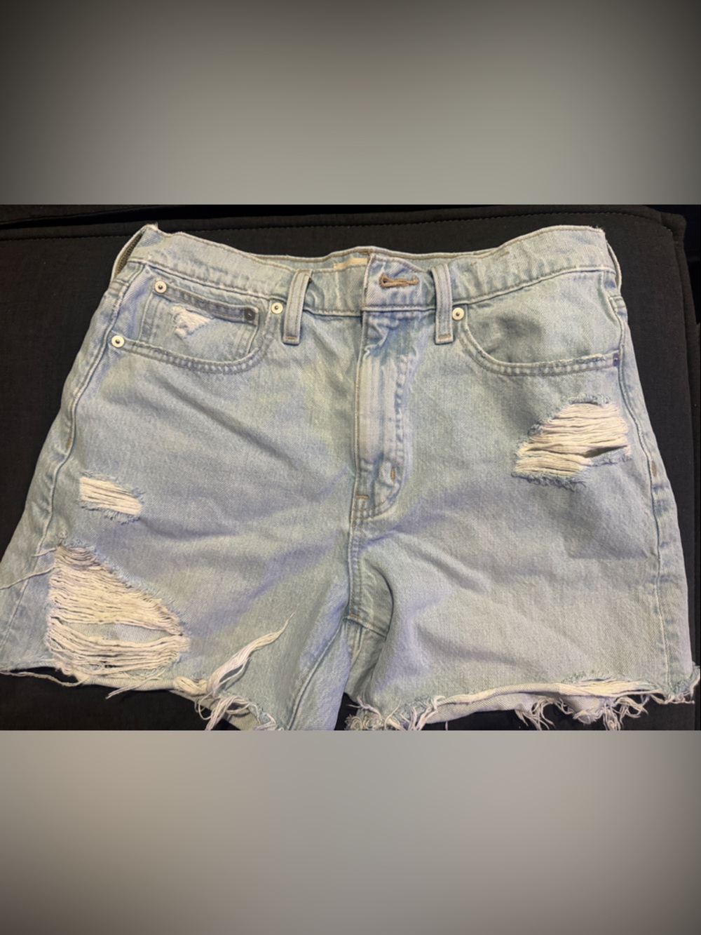 Madewell Light Blue Distressed Denim Cutoff Shorts